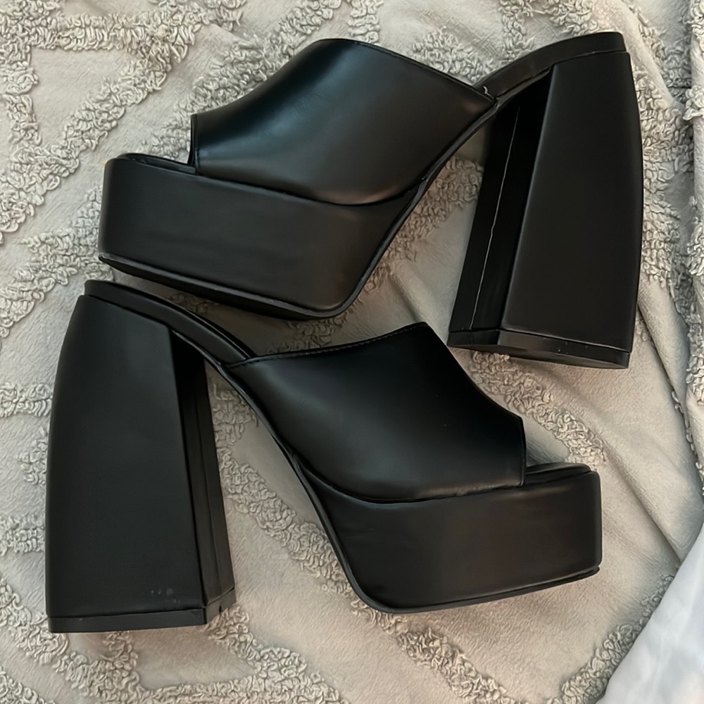 Black platform heels